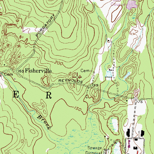 Topographic Map of Exeter Census Designated Place, RI