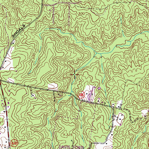 Topographic Map of County Center Census Designated Place, VA