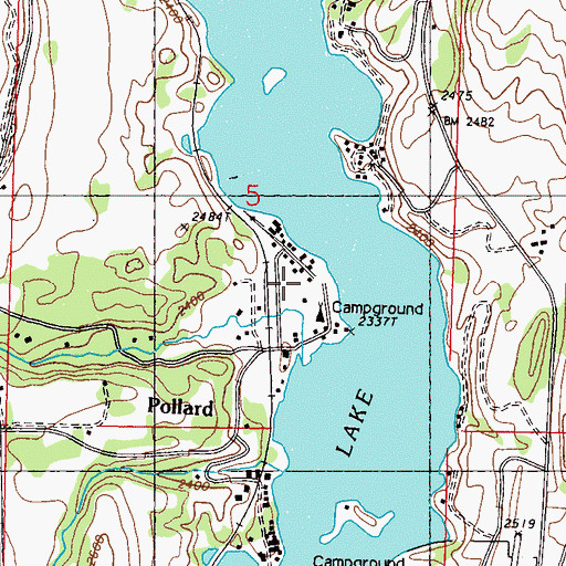 Topographic Map of Curlew Lake Census Designated Place, WA