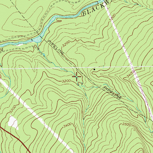 Topographic Map of East Branch Weimer Run, WV