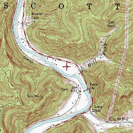 Topographic Map of Donald R Kuhn Juvenile Diagnostic and Detention Center, WV