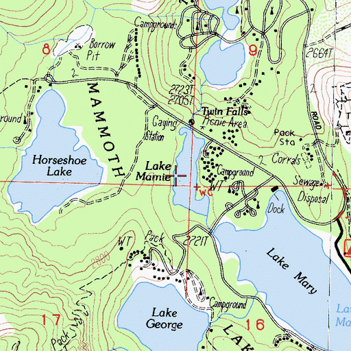 Topographic Map of Lake Mamie, CA
