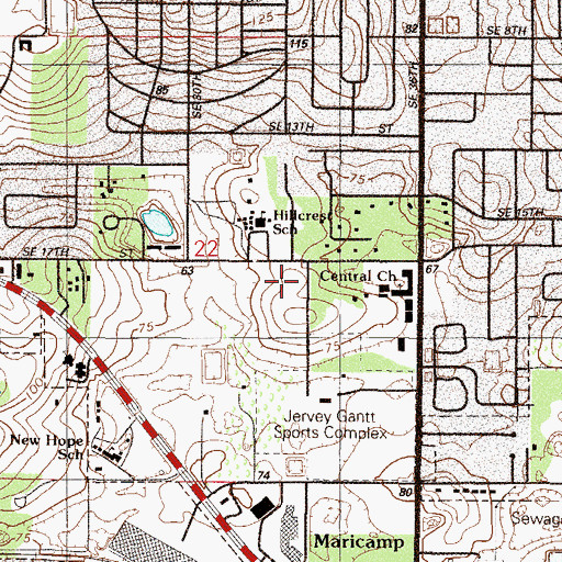 Topographic Map of Marion County Family YMCA, FL