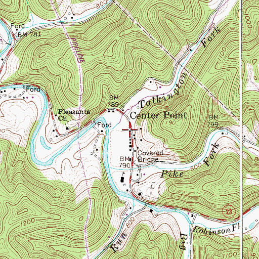 Topographic Map of Mountain State Academy, WV