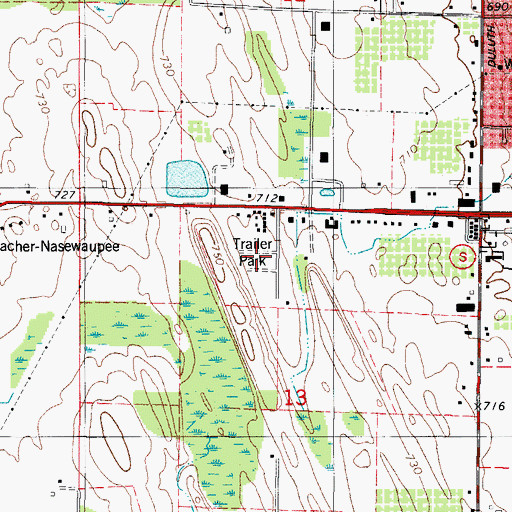 Topographic Map of Highland Heights Mobile Village, WI