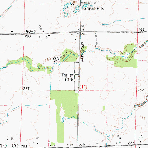 Topographic Map of Pleasant View Mobile Home Park, WI