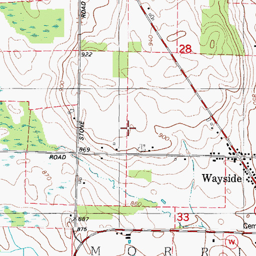 Topographic Map of Wayside Dairy Farm, WI