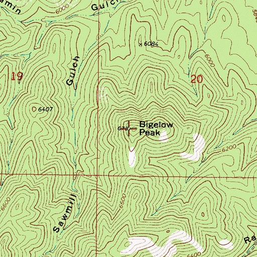 Topographic Map of Bigelow Peak, AZ