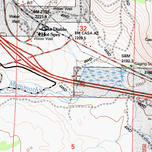 Topographic Map of Mammoth Creek, CA