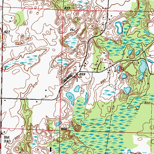 Topographic Map of Christensen's Orchard, WI