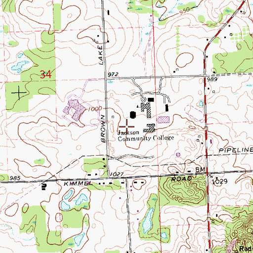 Topographic Map of George F Potter Center for Peforming Arts, MI