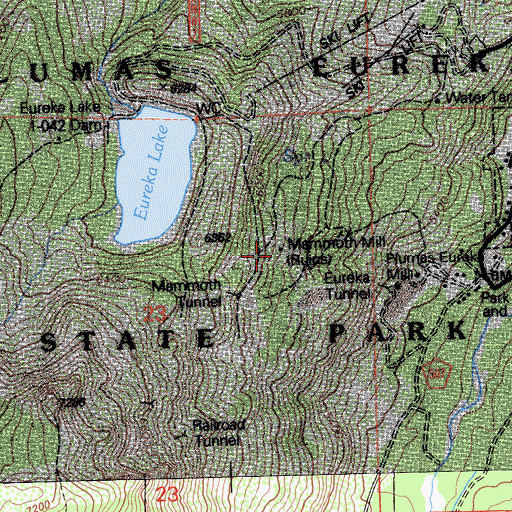 Topographic Map of Mammoth Mill, CA