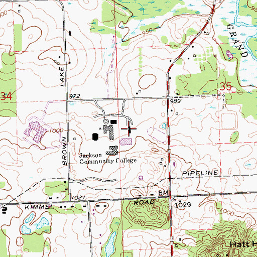Topographic Map of Campus Services Building, MI