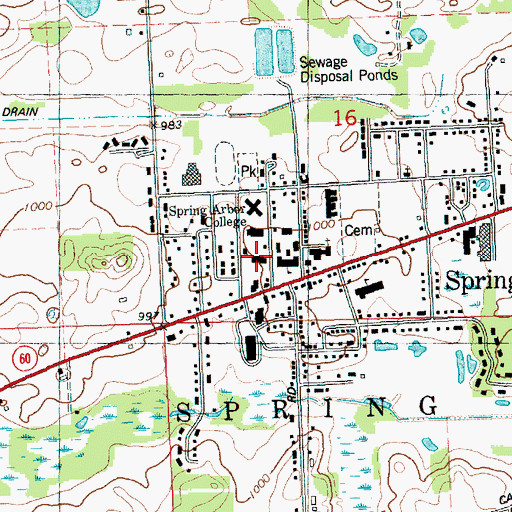 Topographic Map of Whiteman Gibbs Science Center, MI