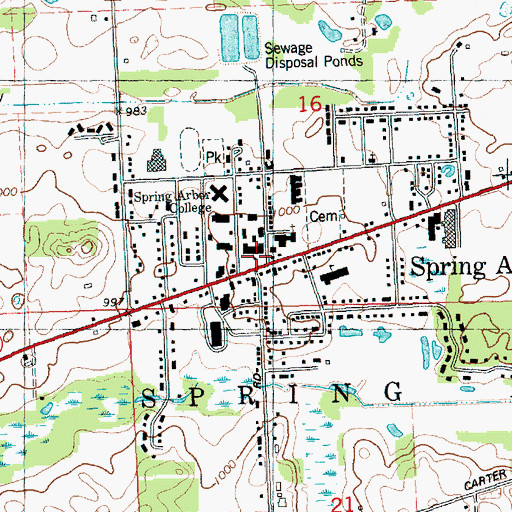 Topographic Map of Chapman Welcome Center, MI