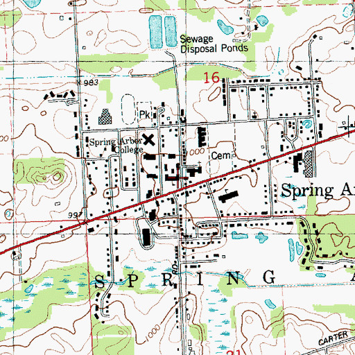 Topographic Map of White Auditorium, MI