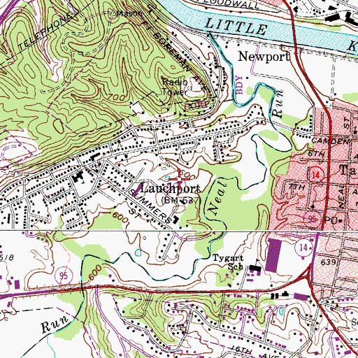 Topographic Map of Lorrie Yeager Juvenile Center, WV