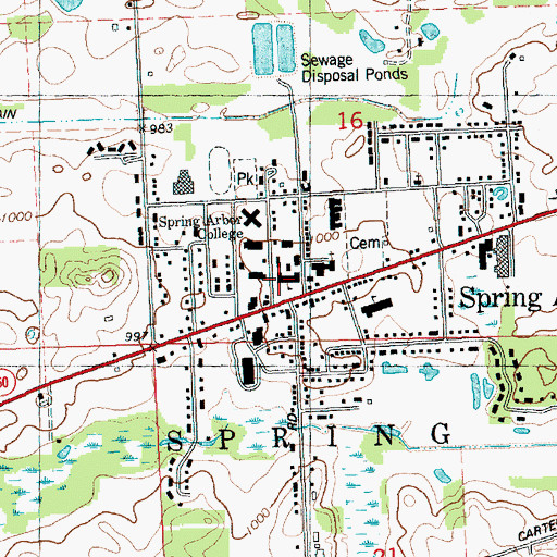 Topographic Map of Smith Music Center, MI