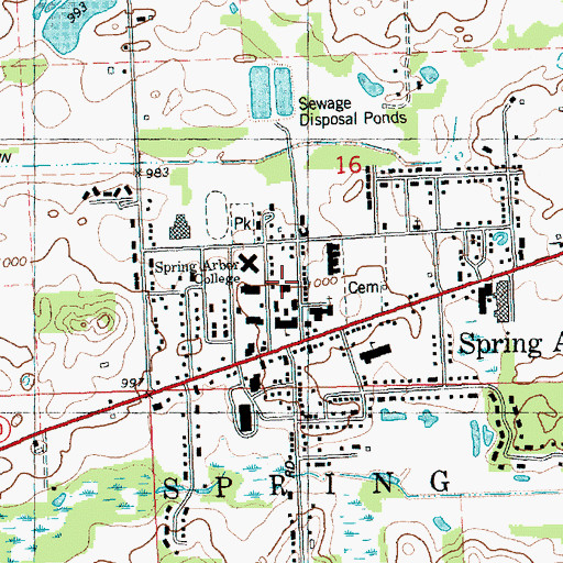 Topographic Map of Dietzman Hall, MI
