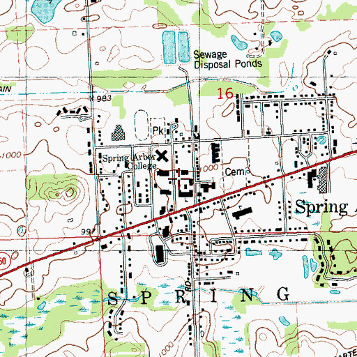 Topographic Map of Muffitt Hall, MI