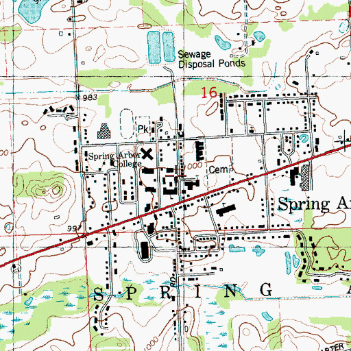 Topographic Map of Ormston Hall, MI