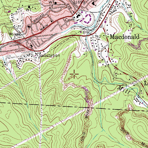 Topographic Map of Gene Spadaro Regional Juvenile Center, WV