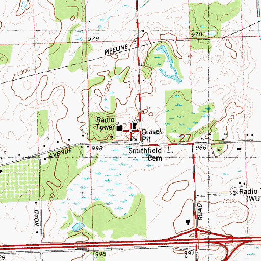 Topographic Map of Smithfield Post Office (historical), MI