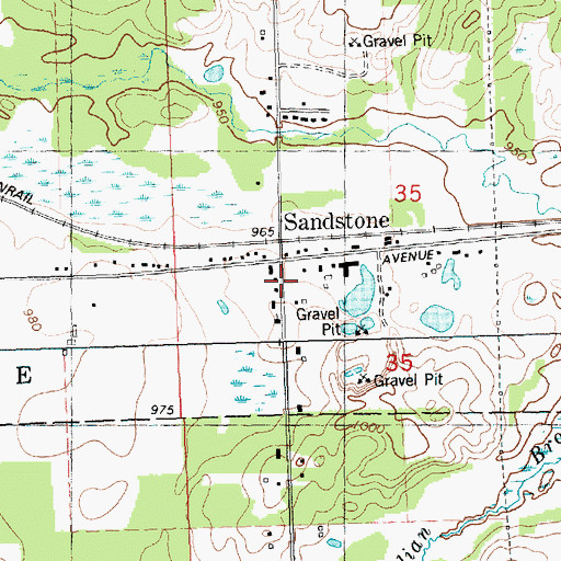 Topographic Map of Sandstone Post Office (historical), MI