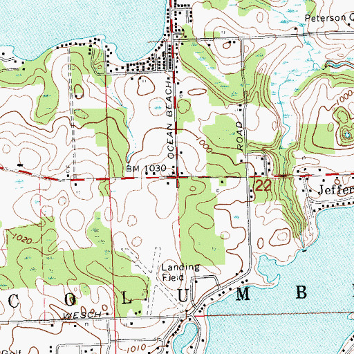 Topographic Map of Johnson Post Office (historical), MI