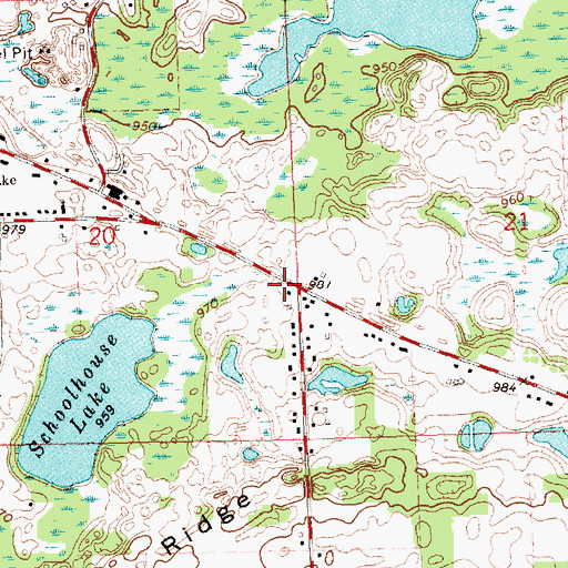 Topographic Map of Eldred Post Office (historical), MI