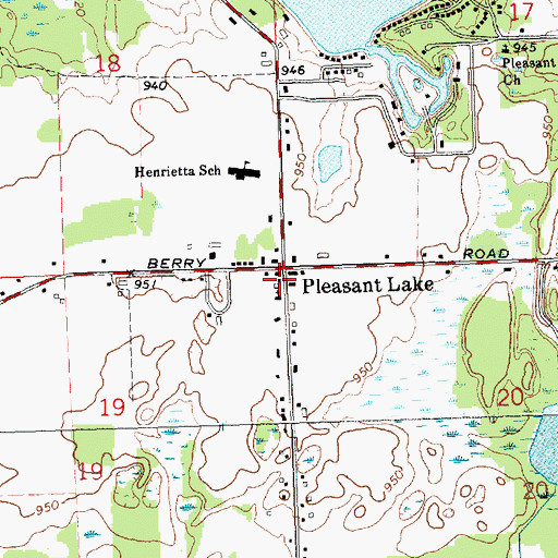 Topographic Map of Henrietta Post Office (historical), MI
