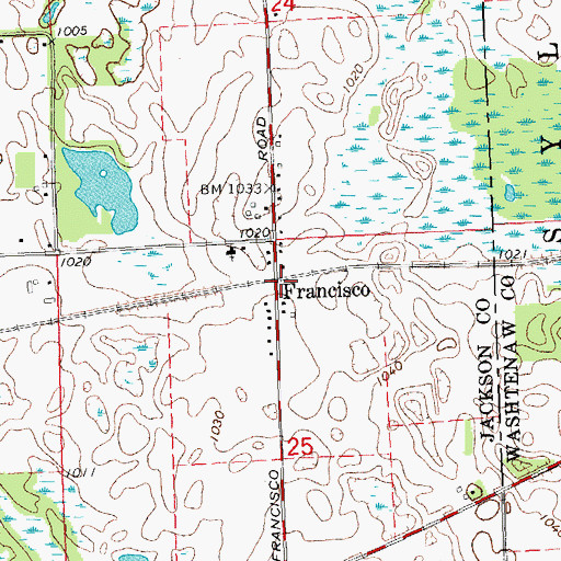 Topographic Map of Francisco Post Office (historical), MI