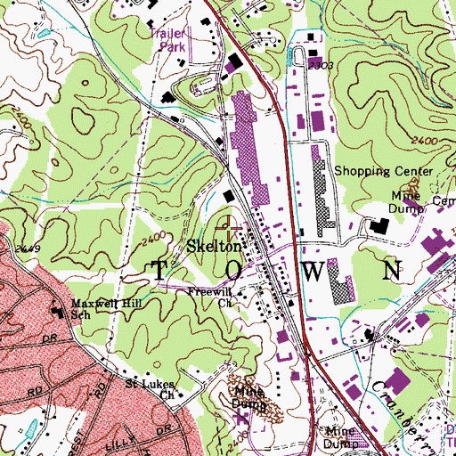 Topographic Map of Trinity Christian Academy, WV