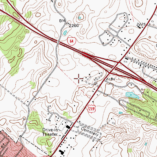 Topographic Map of Lewisburg Baptist Acadamy, WV