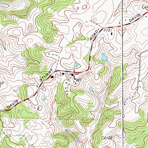 Topographic Map of Davis - Stuart School, WV
