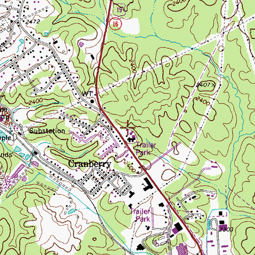 Topographic Map of Beckley Center, WV