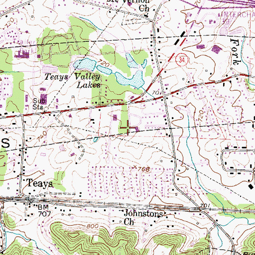 Topographic Map of Mountain View Elementary School, WV