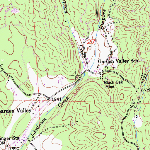 Topographic Map of Manhattan Creek, CA