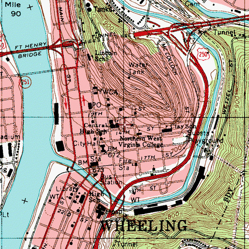 Topographic Map of Lyceum Preparatory Academy, WV