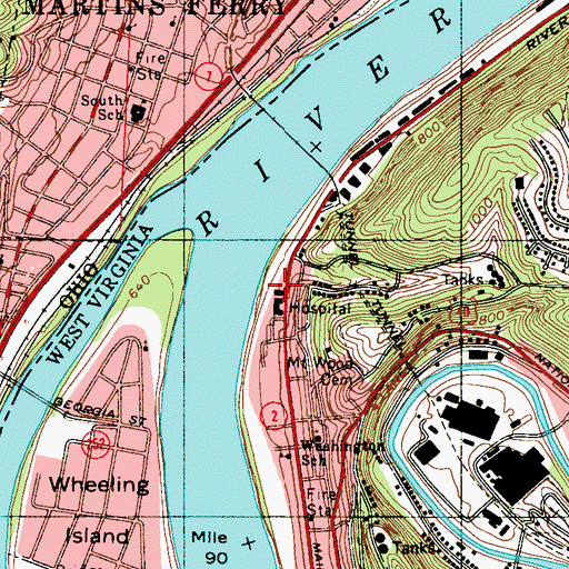Topographic Map of Augusta Levy Learning Center, WV