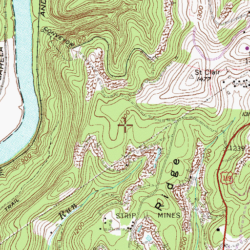 Topographic Map of University High School, WV