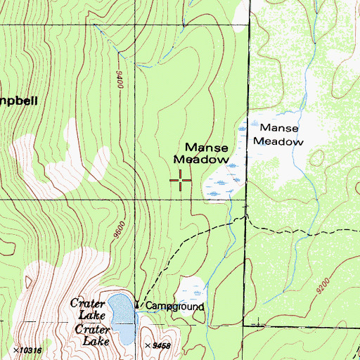 Topographic Map of Manse Meadow, CA