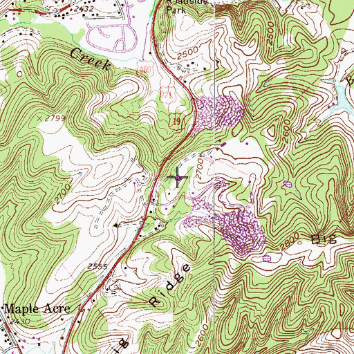 Topographic Map of Sam Perdue Juvenile Center, WV