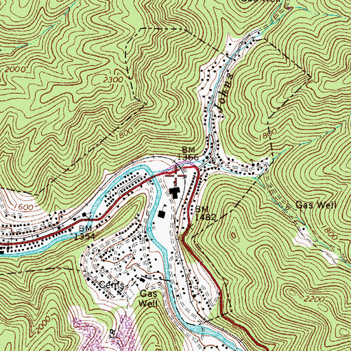 Topographic Map of Southside K - 8 School, WV