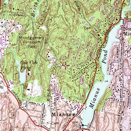 Topographic Map of Cos Cob Census Designated Place, CT