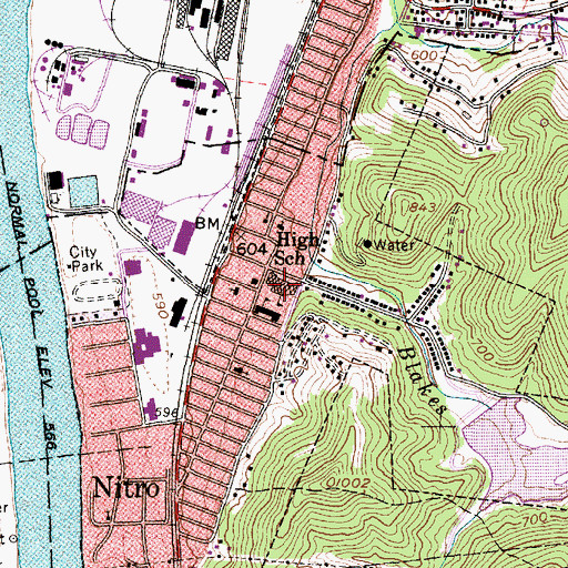 Topographic Map of Freedom Christian Academy, WV