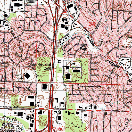 Topographic Map of Arkansas State Crime Laboratory, AR
