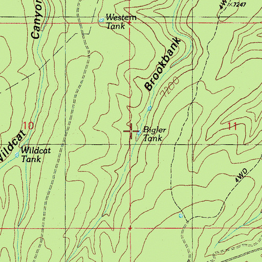 Topographic Map of Bigler Tank, AZ