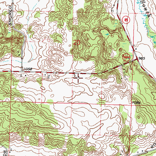 Topographic Map of Honkens Hilltop Farm, WI