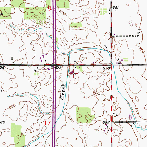 Topographic Map of D and R Dairy, WI